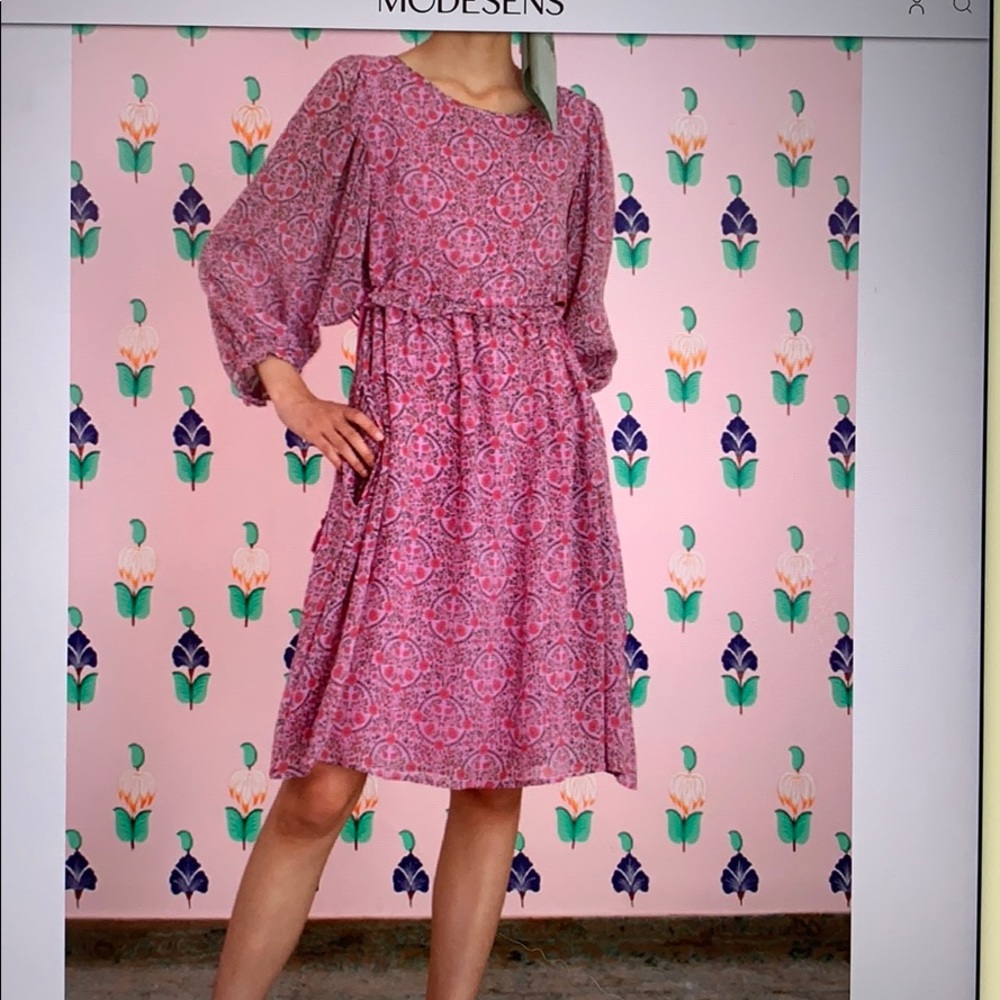 Banjanan Pink Patterned Dress - Picture 3 of 11